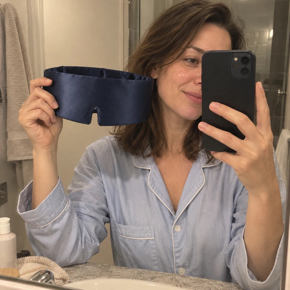 Photo générée pour un avis d’illustration : rituel du soir, masque bleu.