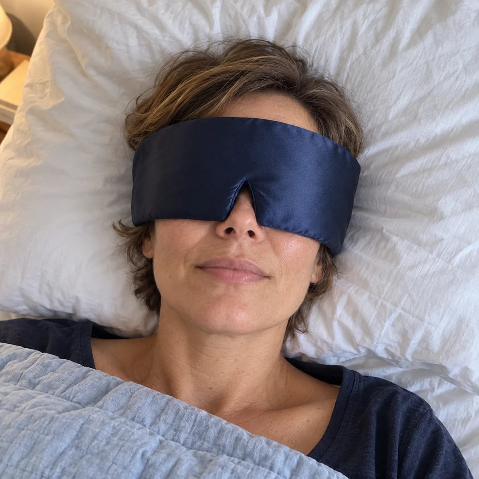 Photo générée pour un avis d’illustration : rituel de nuit, masque bleu.